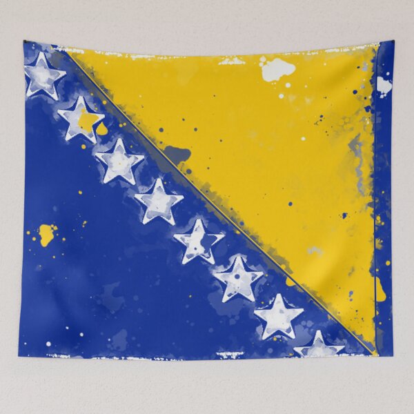 Item preview, Bosnia and Herzegovina Grunge Flag designed and sold by HomeLivingCo.