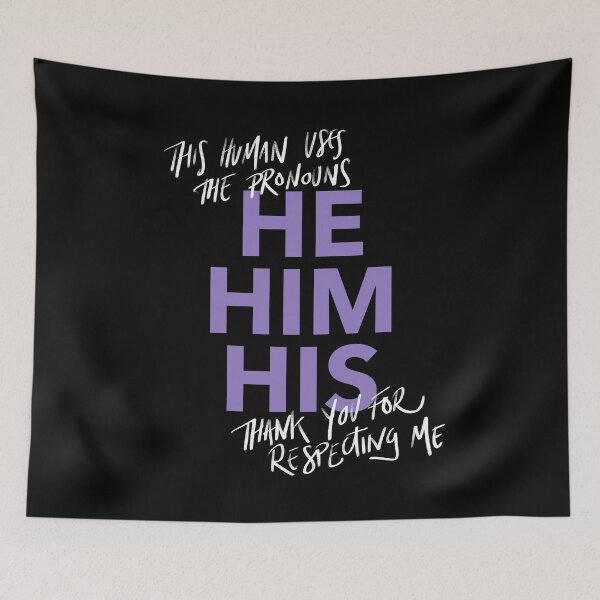 Item preview, he/him, v4 in purple designed and sold by Skyler Orion X.