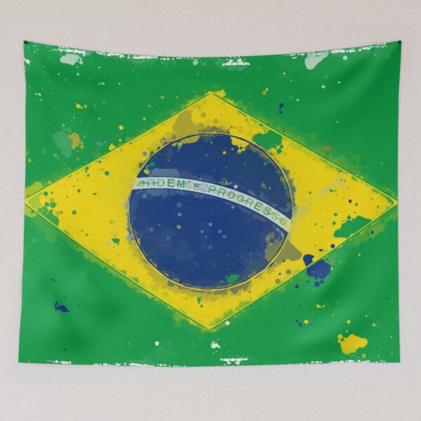 Item preview, Brazil Grunge Flag designed and sold by HomeLivingCo.