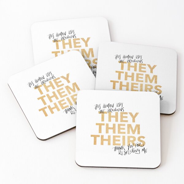 Item preview, they/them, v4 in gold sparkles  designed and sold by Skyler Orion X.
