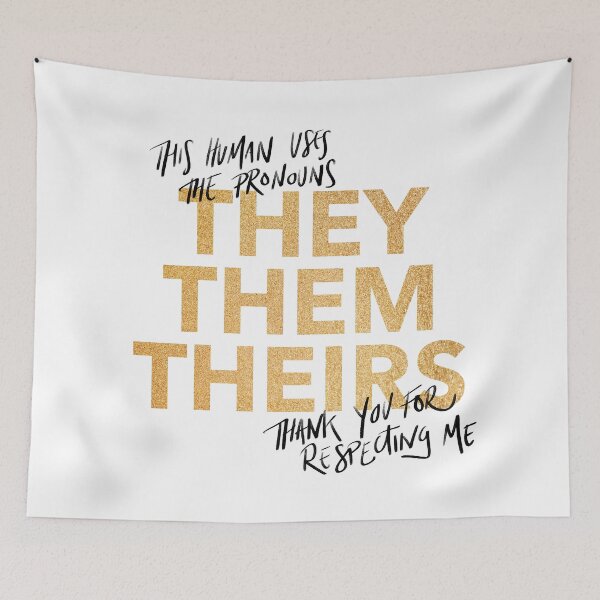 Item preview, they/them, v4 in gold sparkles  designed and sold by Skyler Orion X.