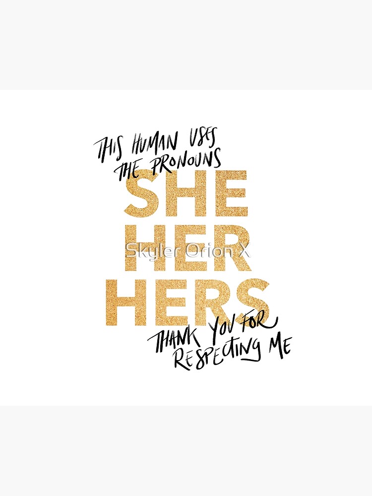 she/her, v4 in gold sparkles by fc13empire