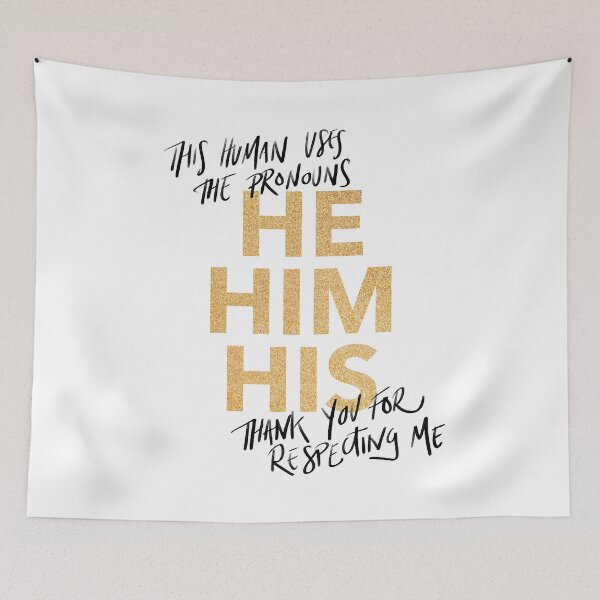Item preview, he/him, v4 in gold sparkles designed and sold by Skyler Orion X.
