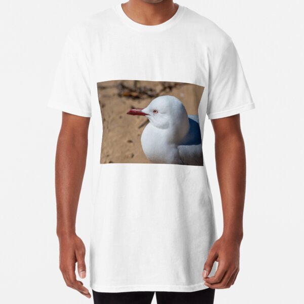 Seagull on the Sand at Pearl Beach Australia Long T-Shirt