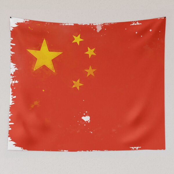 Item preview, China Grunge Flag designed and sold by HomeLivingCo.