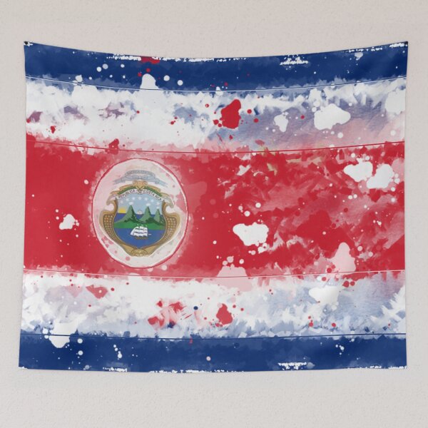Item preview, Costa Rica Grunge Flag designed and sold by HomeLivingCo.