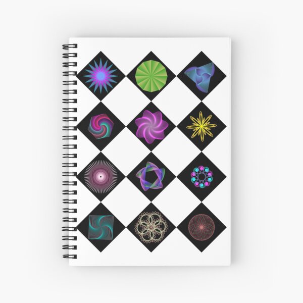 Beautiful colorful geometric rhombus shapes Spiral Notebook