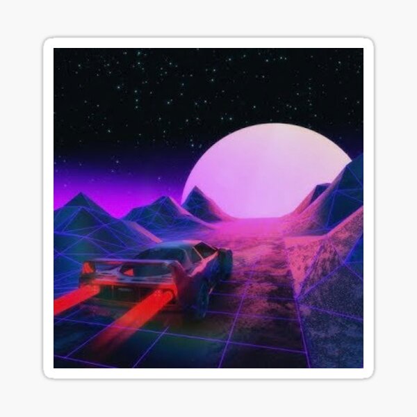 Vaporware Retro Ferrari Sticker