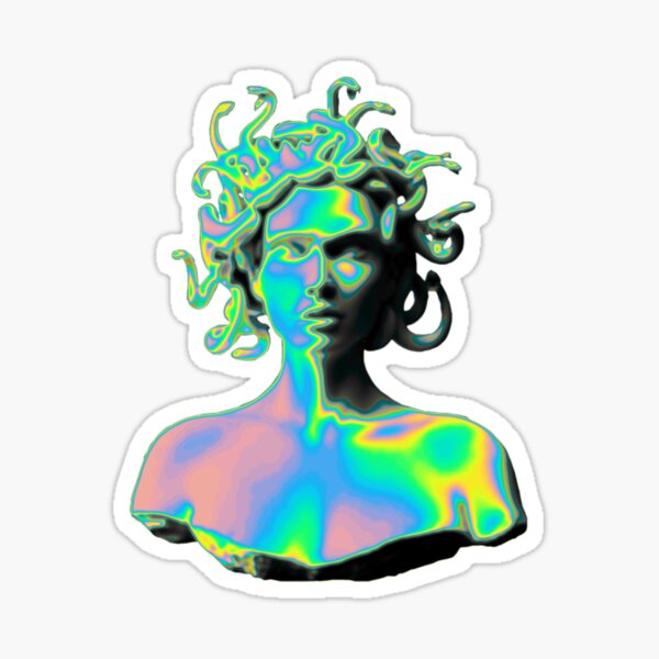 Vaporwave Medusa Sticker