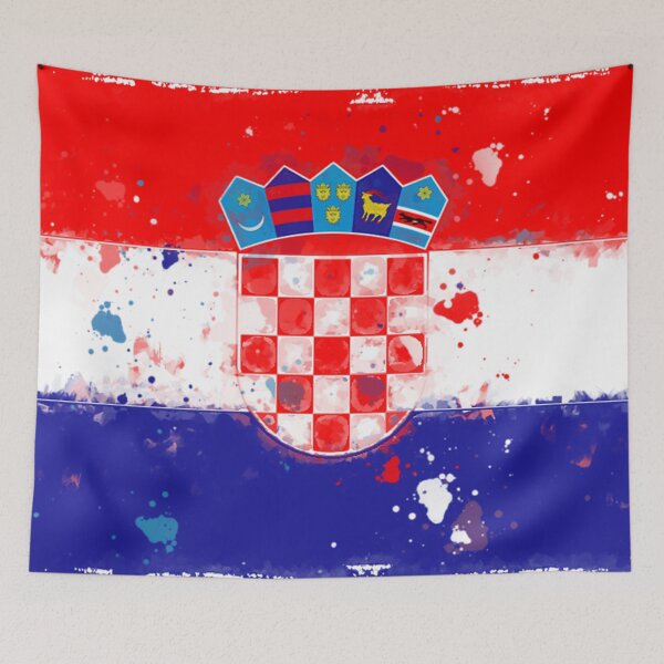 Item preview, Croatia Grunge Flag designed and sold by HomeLivingCo.