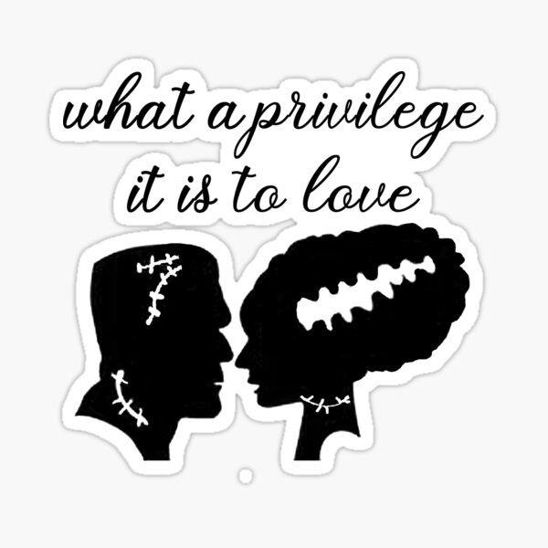 Frankenstein and Bride of Frankenstein Love T-Shirts Sticker