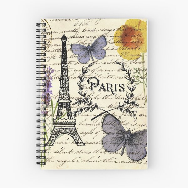 Item preview, dark academia botanical butterfly french scripts floral paris eiffel tower designed and sold by LEILA ART SPACE.