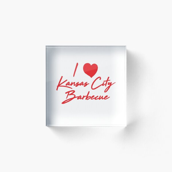 I Love Kansas City Barbecue Acrylic Block
