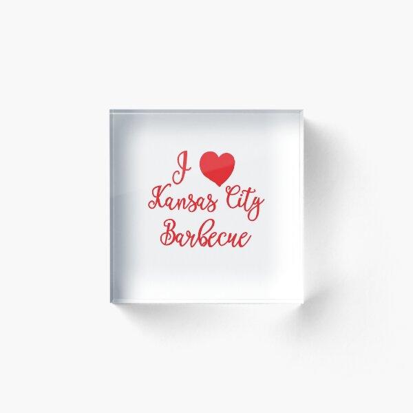 I Love Kansas City Barbecue Acrylic Block