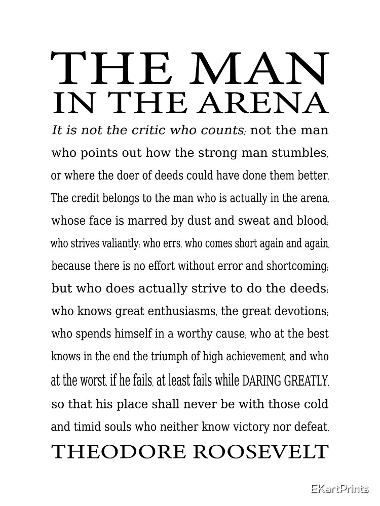 Disover Daring Greatly Quote, Man in the Arena - Motivational Speech Poster