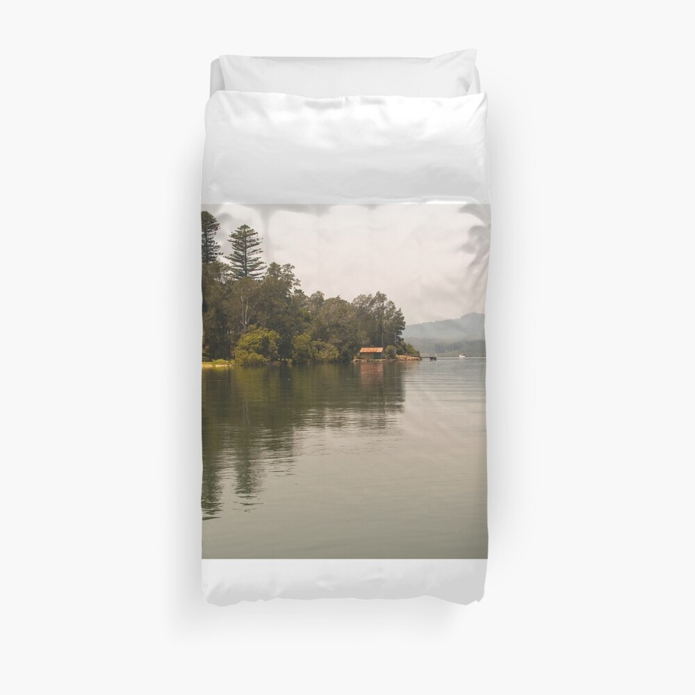 Calm Water at Eulalia Wharf in Davistown Australia Duvet Cover
