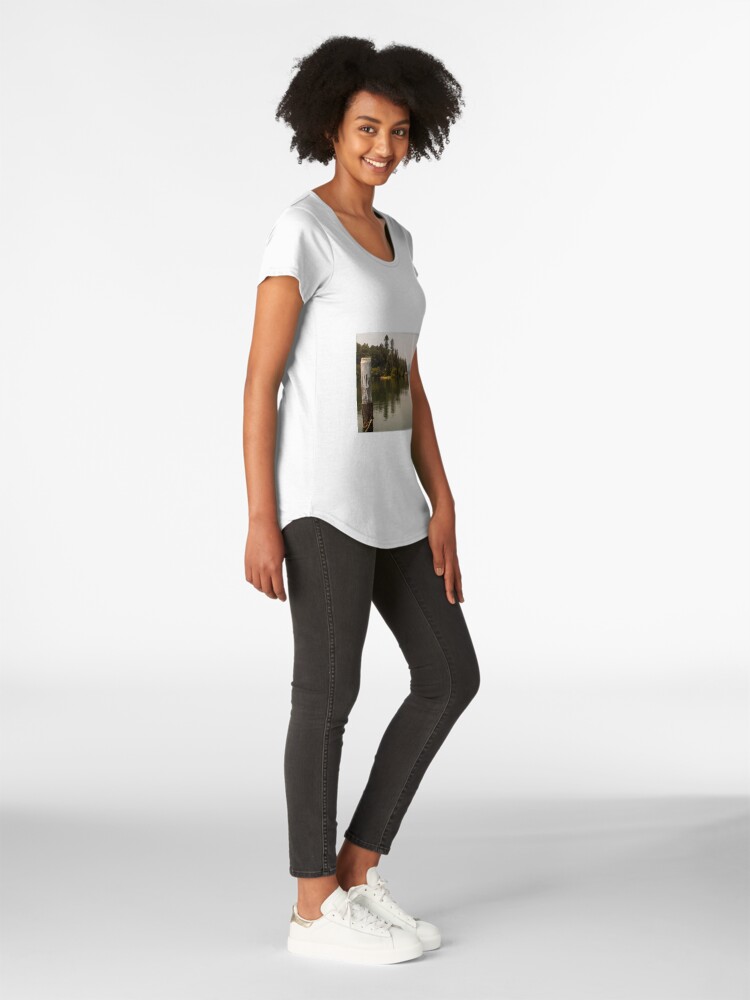 Alternate view of Calm Water at Eulalia Wharf in Davistown Australia Premium Scoop T-Shirt
