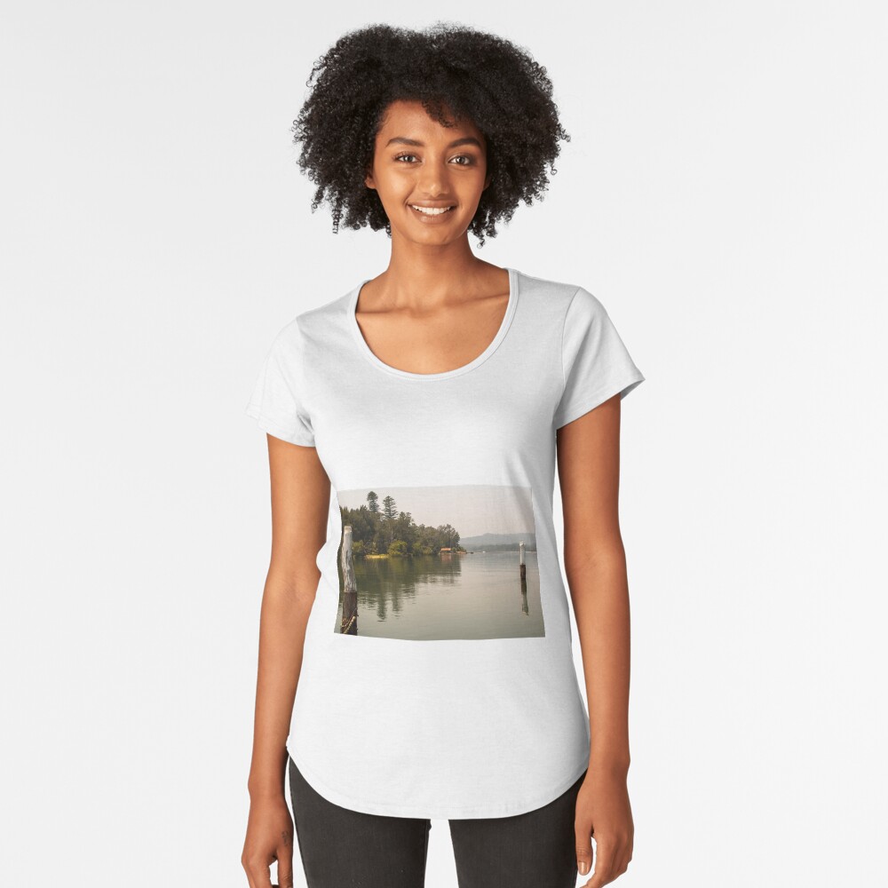 Calm Water at Eulalia Wharf in Davistown Australia Premium Scoop T-Shirt