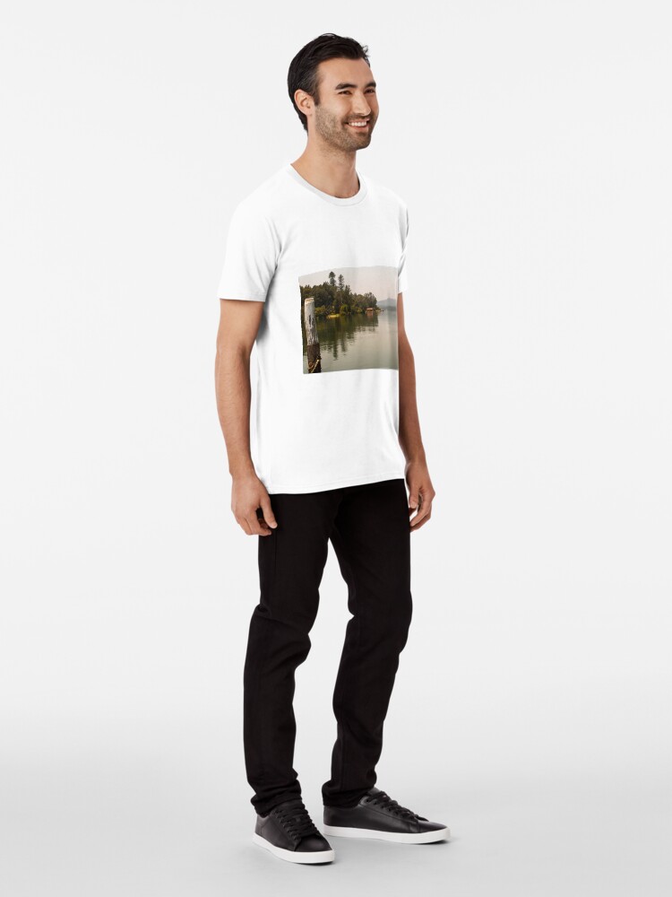 Alternate view of Calm Water at Eulalia Wharf in Davistown Australia Premium T-Shirt