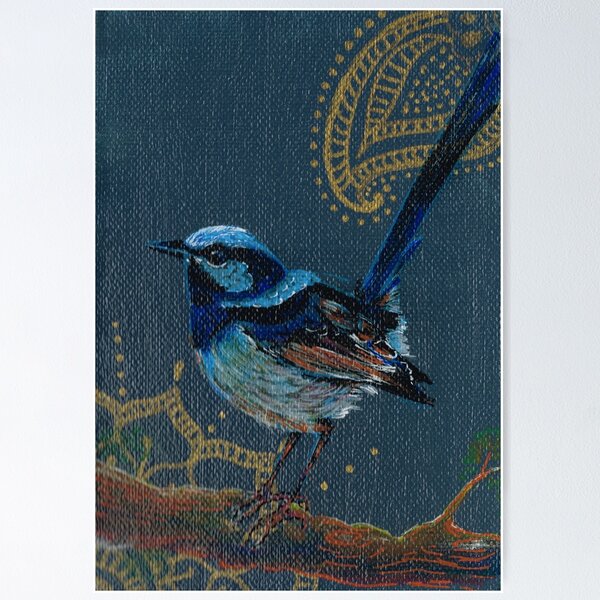 Little birdie blue Poster