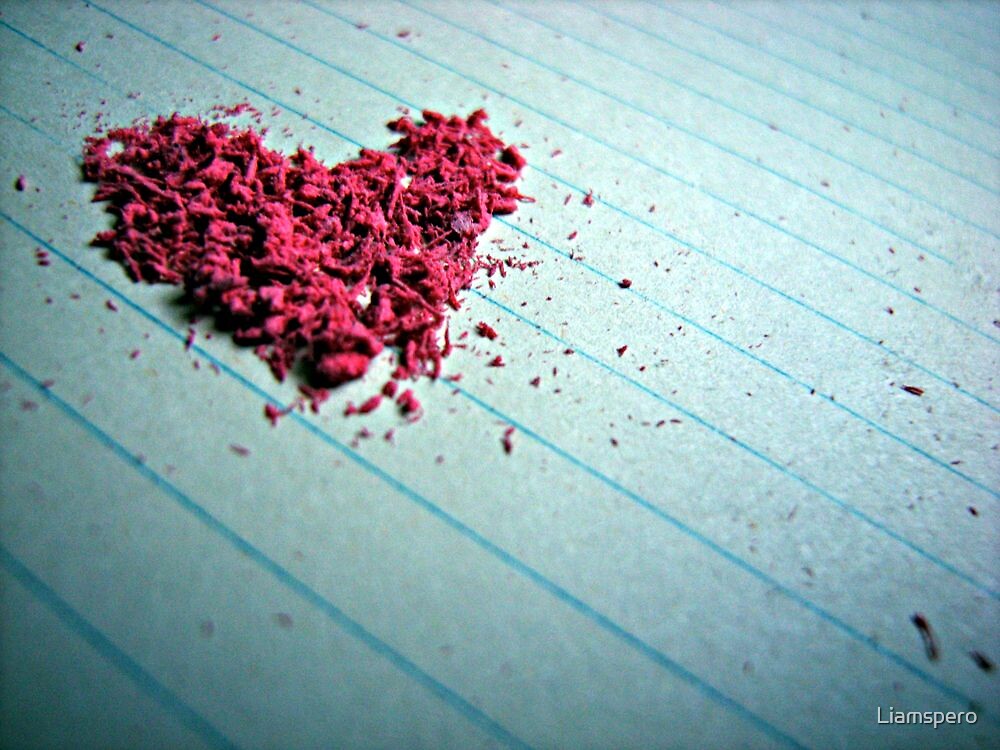 ""Blow me away" Heart shaped eraser shavings " by Liamspero Redbubble