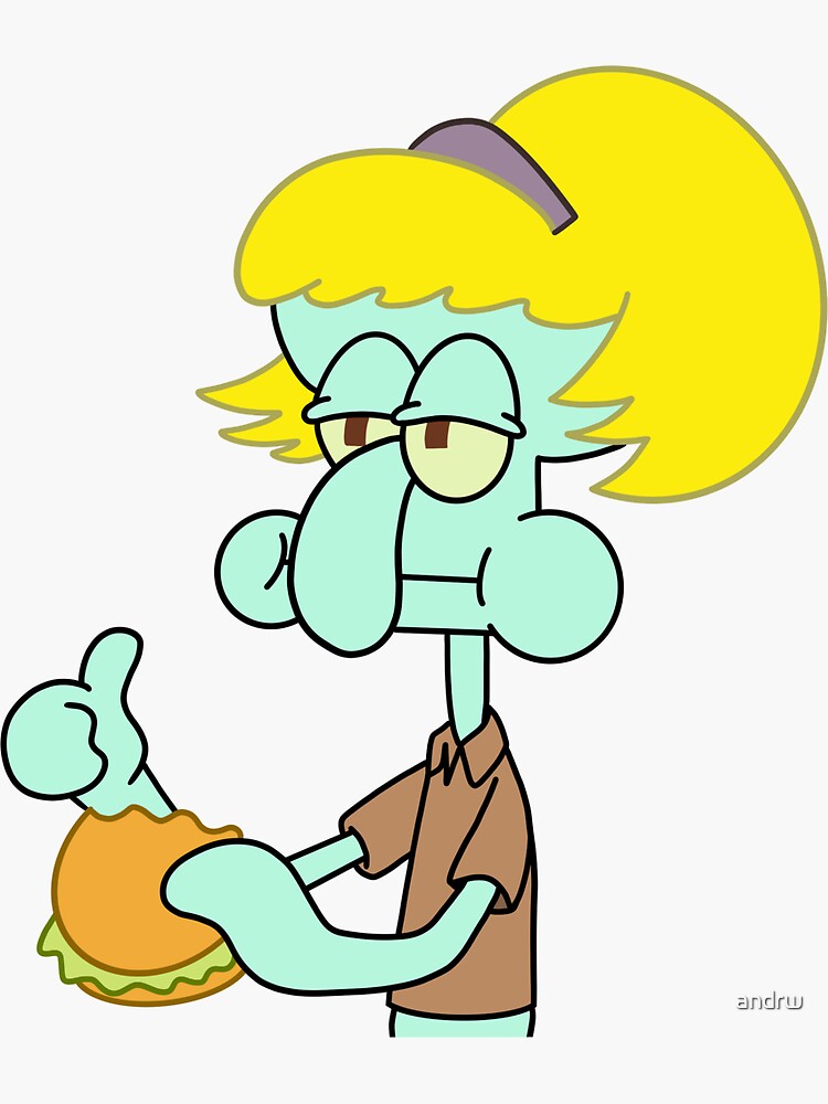 "Wig Squidward" Sticker for Sale by andrw Redbubble