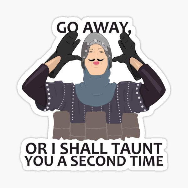 Monty Python French Knight GO AWAY Sticker