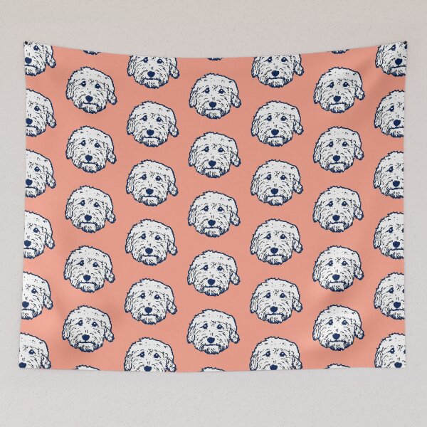 Item preview, Doodle dog cuteness - Goldendoodle! Labradoodle! Adorable doodle teddy bear dog - in blush pink designed and sold by smooshfaceutd.