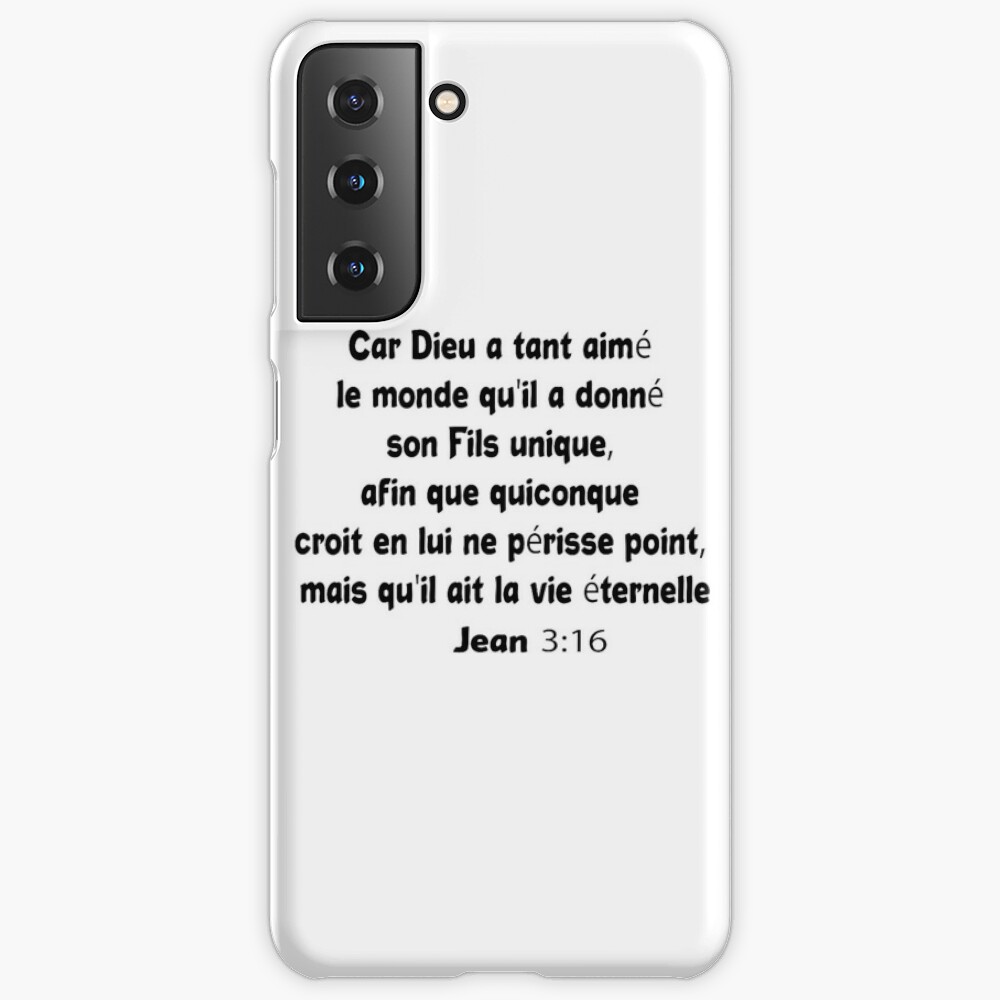 Jean 3 16 Verset Biblique Samsung Galaxy Phone Case By Claude10 Redbubble