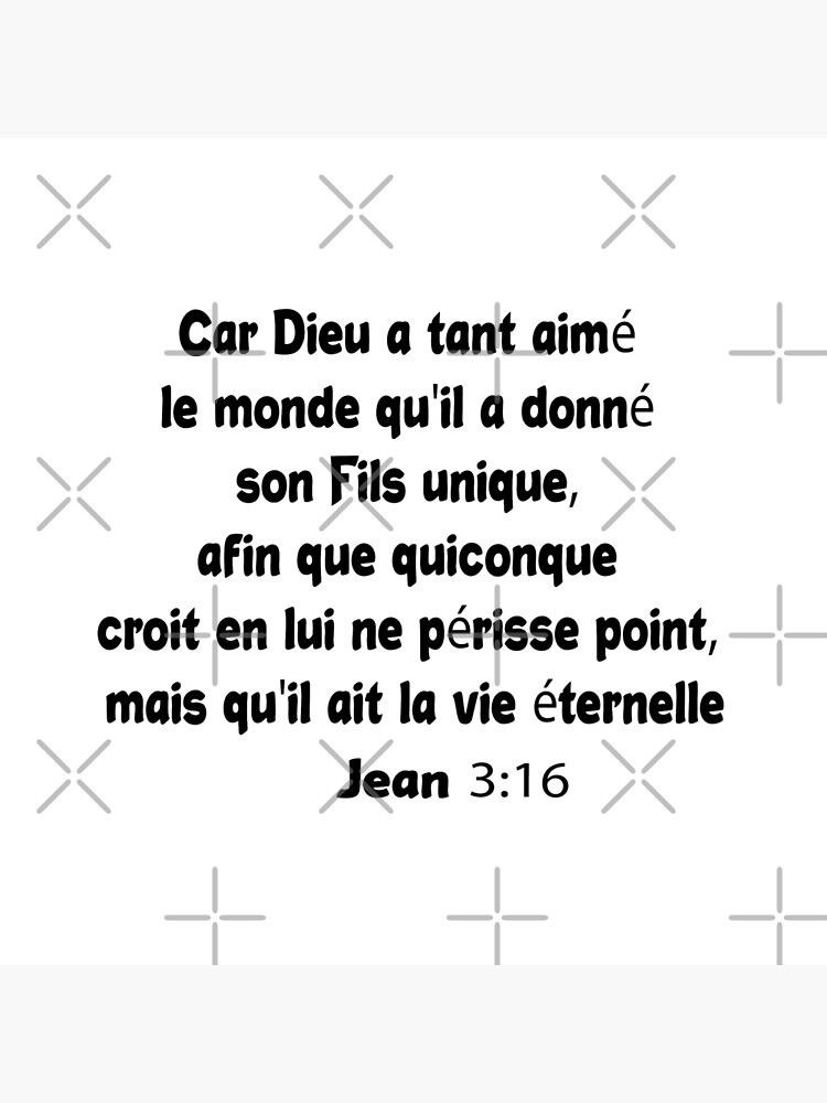 Jean 3 16 Verset Biblique Tote Bag For Sale By Claude10 Redbubble