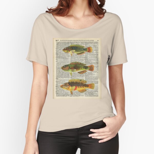 Colorful Fishes Over Old Encyclopedia Page Sticker for Sale by