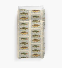 Colorful Fishes Over Old Encyclopedia Page Duvet Cover