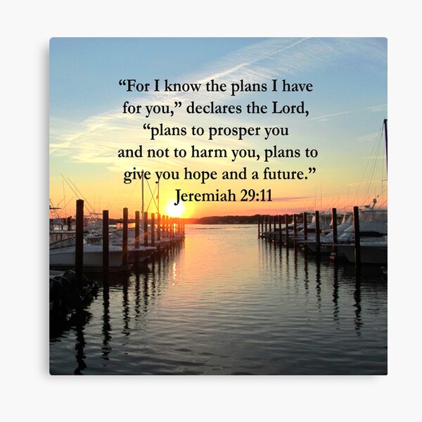 HERMOSA JEREMIAH 29:11 FOTO DE LA PUESTA DEL SOL Lienzo