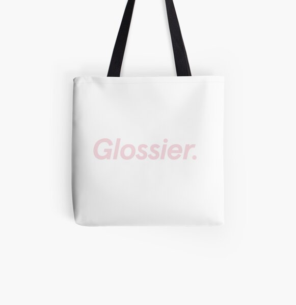 Glossier Logo Pink White Chic Inverted All Over Print Tote Bag