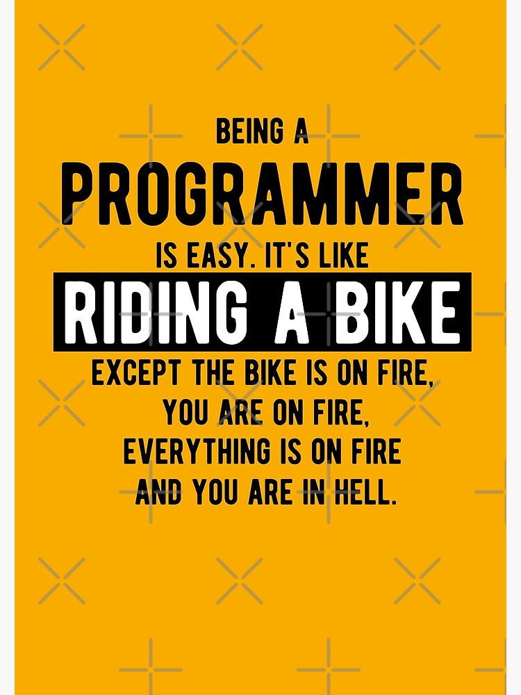 Thumbnail 3 of 3, Spiral Notebook, Being a programmer is easy. It's like riding a bike - Funny Programming Jokes - Light Color designed and sold by Programming Jokes.
