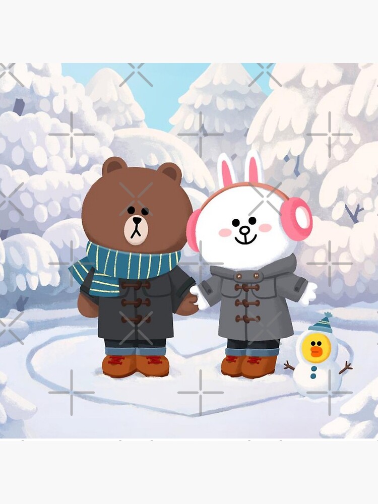 Brown bear and cony bunny rabbit winter love by tommytbird