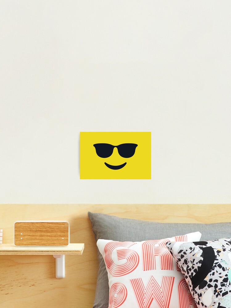 Emoji Round Yellow Pillow Face Black Glasses Smile Kids Decor