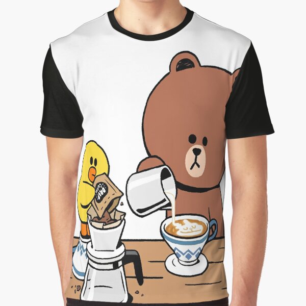 Cute brown bear cony bunny rabbit coffee lovers Graphic T-Shirt