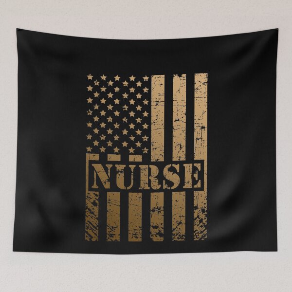 Item preview, Nurse American Flag 4th of July Golden Color designed and sold by Mfk Clothes.