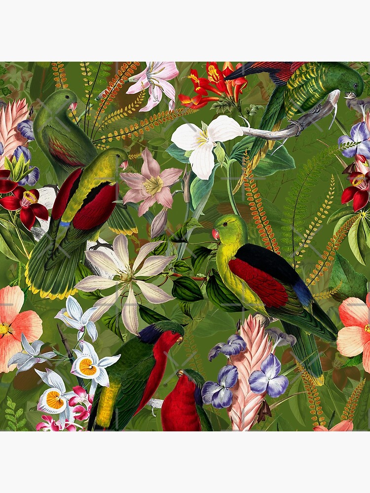 Vintage Parrot Jungle 3 by UtArt