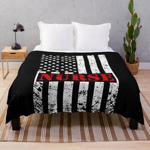 Item preview, Nurse American Flag 4th of July with Red Color Text designed and sold by Mfk Clothes.