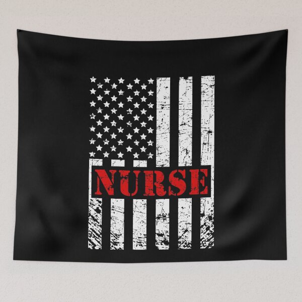 Item preview, Nurse American Flag 4th of July with Red Color Text designed and sold by Mfk Clothes.