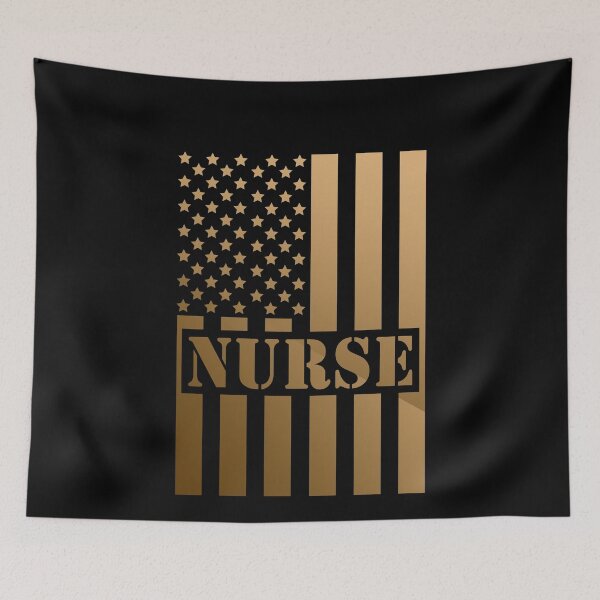 Item preview, Nurse American Flag 4th of July Golden Color designed and sold by Mfk Clothes.