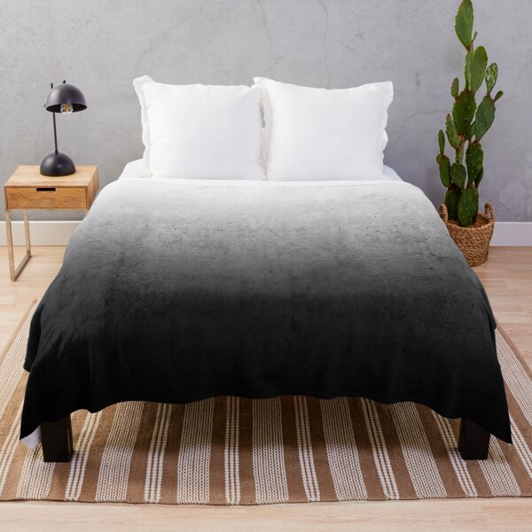 Black Ombre on Concrete Texture Throw Blanket