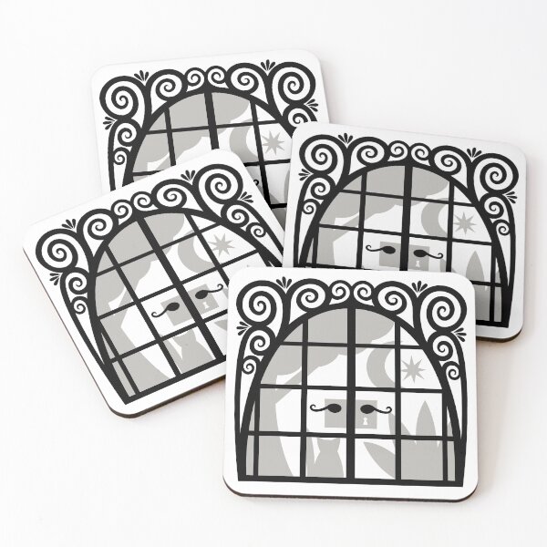 Item preview, The Whimsical Ornamented Glass Door (black and light grey) designed and sold by wariana.