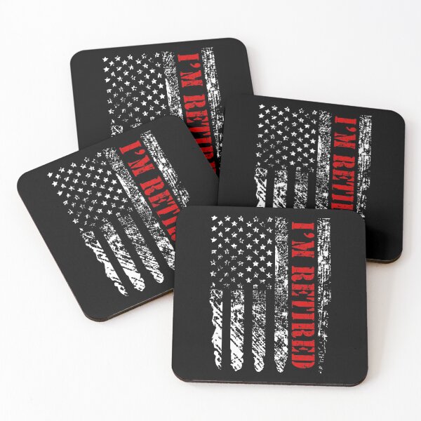 Item preview, I'm Retired - Funny Retirement Legend with American Flag and red Text designed and sold by Mfk Clothes.