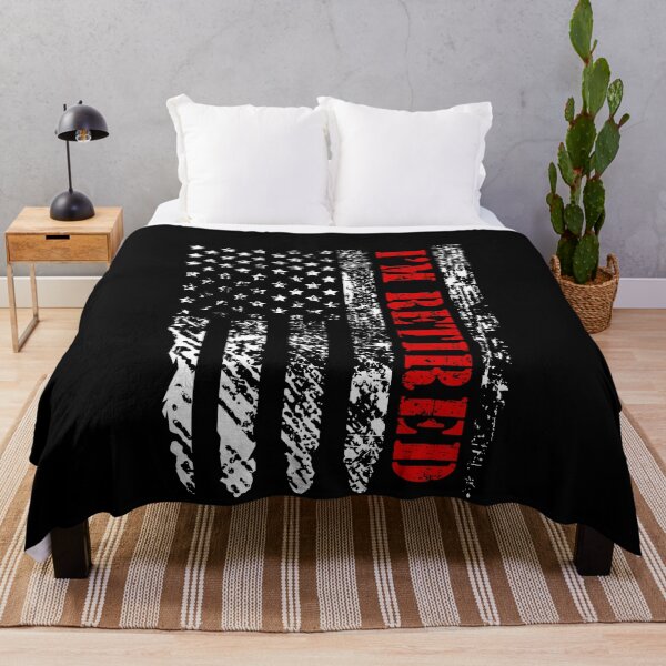 Item preview, I'm Retired - Funny Retirement Legend with American Flag and red Text designed and sold by Mfk Clothes.