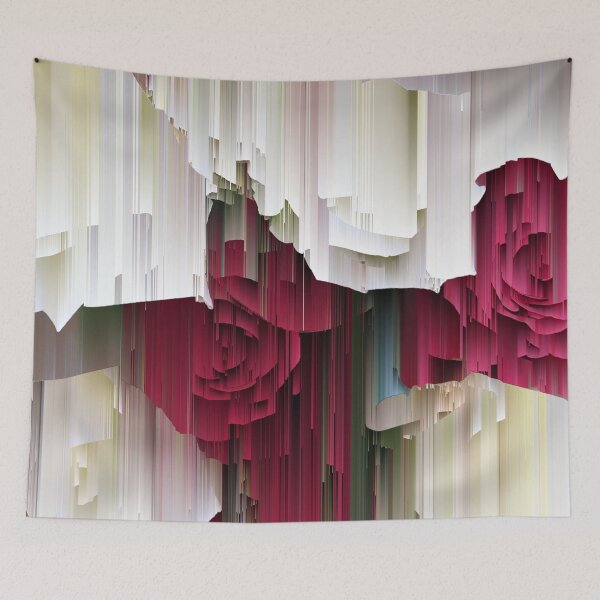 Item preview, Glitched White and Red Roses designed and sold by JillyBeanDesign.