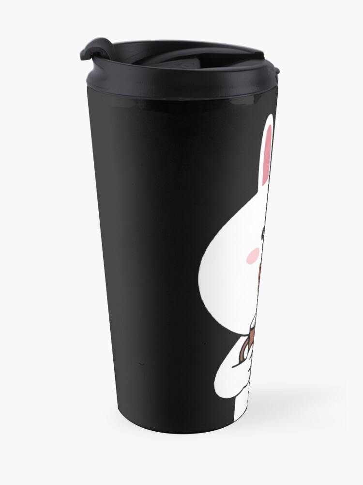 Alternate view of Cute cony bunny rabbit brown bear lovers forever Travel Mug