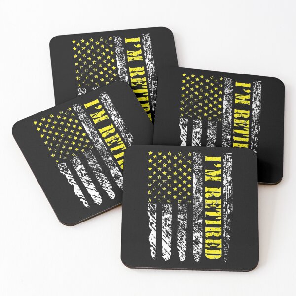 Item preview, I'm Retired - Funny Retirement Legend with American Flag with Yellow text designed and sold by Mfk Clothes.